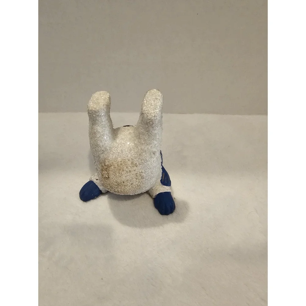 Vintage Snowman Christmas Figurine Blue Scarf Hat Breakable Holiday Decor